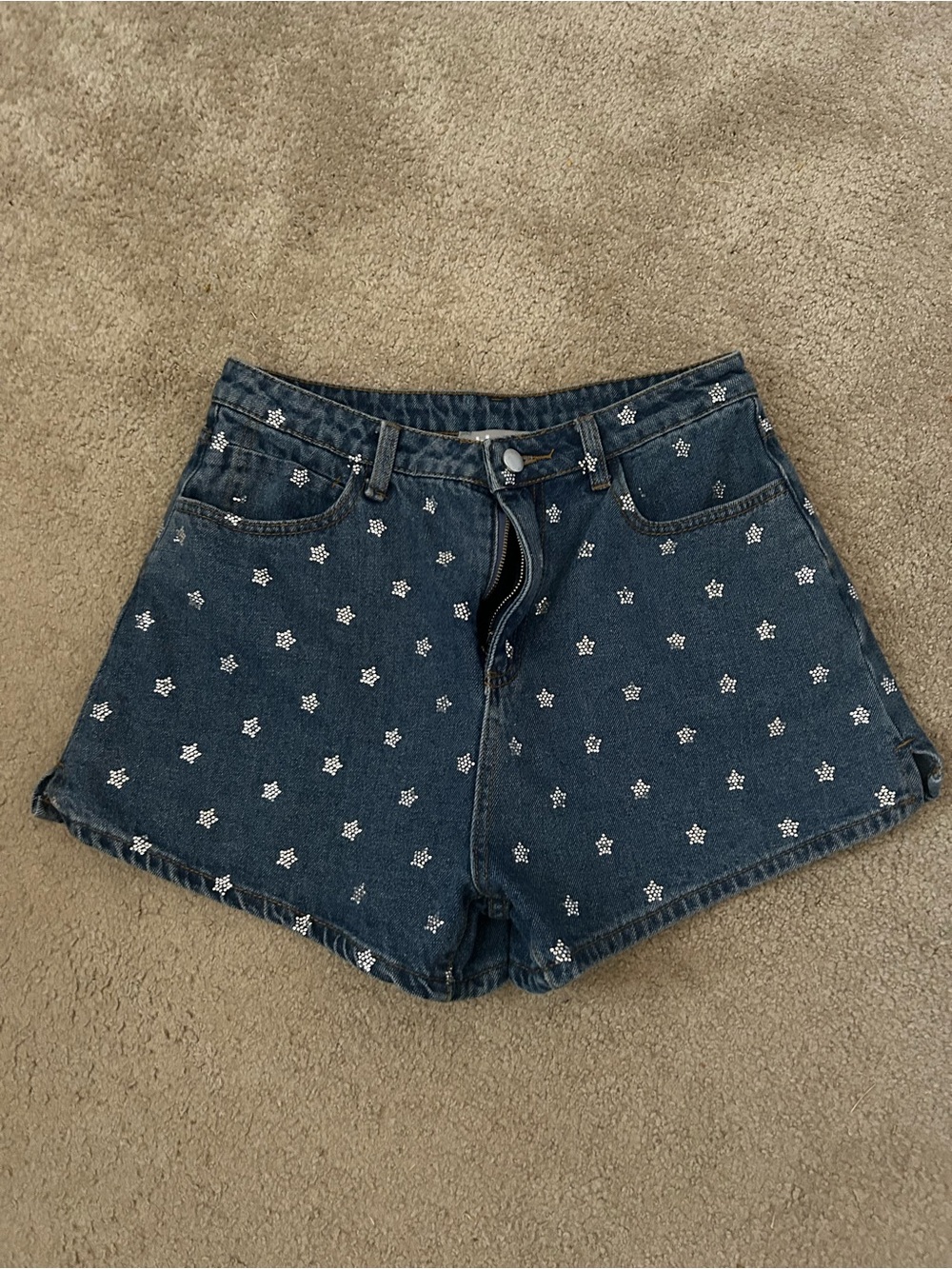 Star Rhinestone Denim Shorts Boutique